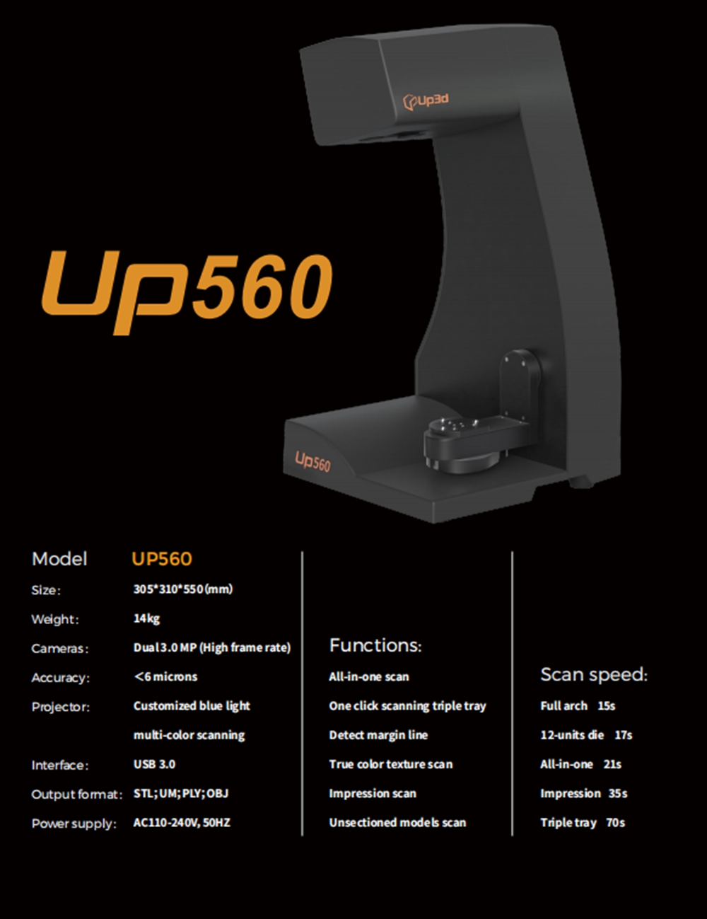 UP560 Dental 3D Scanner